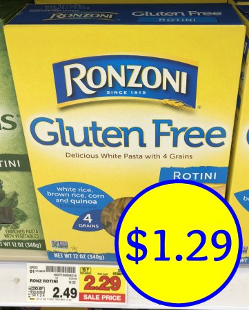 Ronzoni Gluten Free Pasta - $1.29 At Kroger