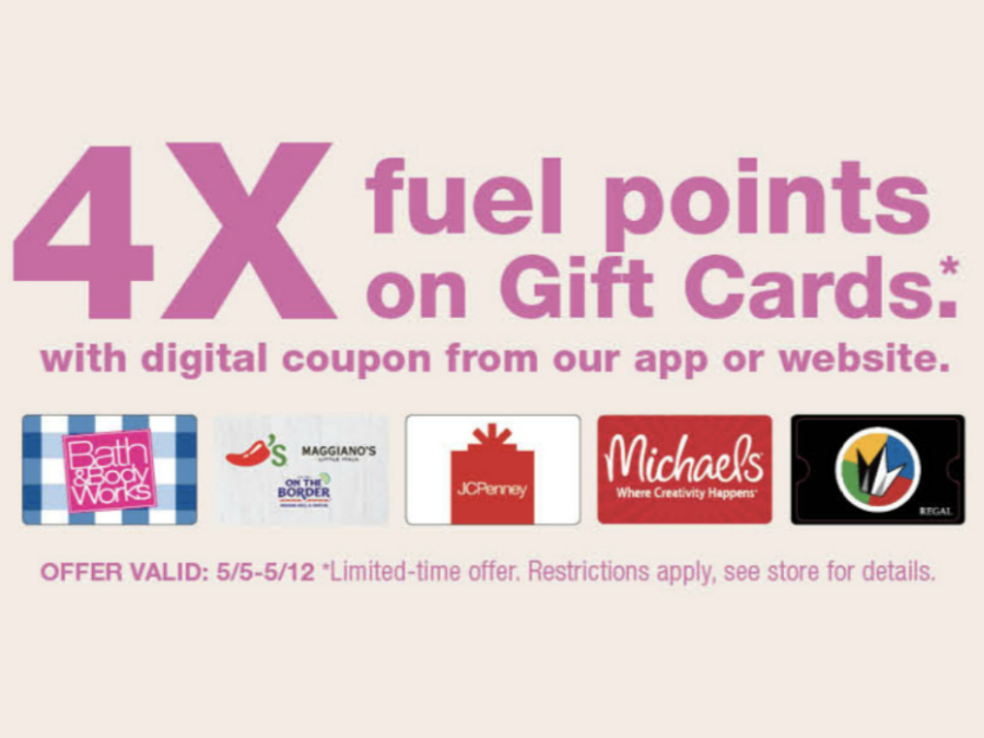 4x Kroger Fuel Points When You Buy Gift Cards (Coupons