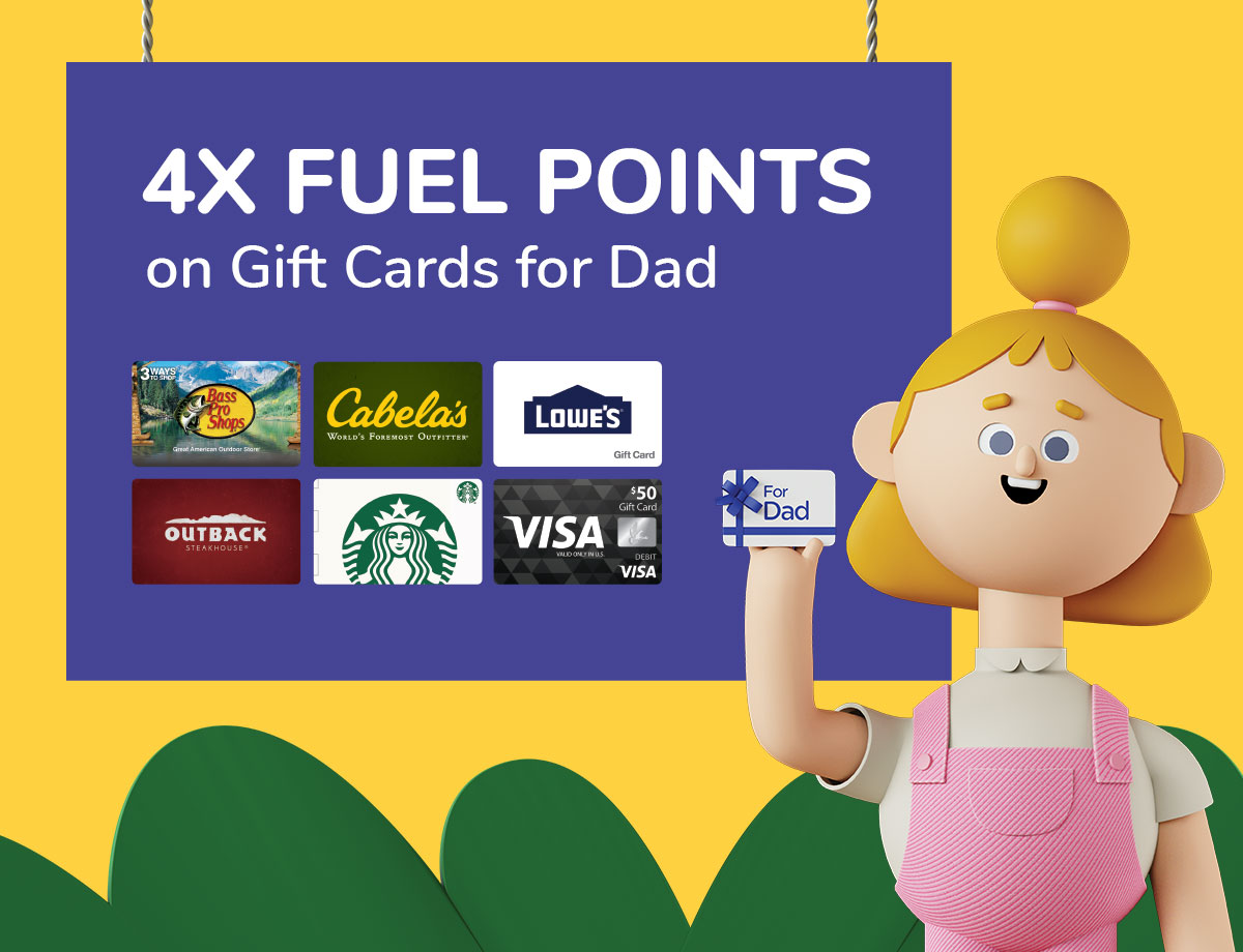 4x Kroger Fuel Points When You Buy Father’s Day Gift Card