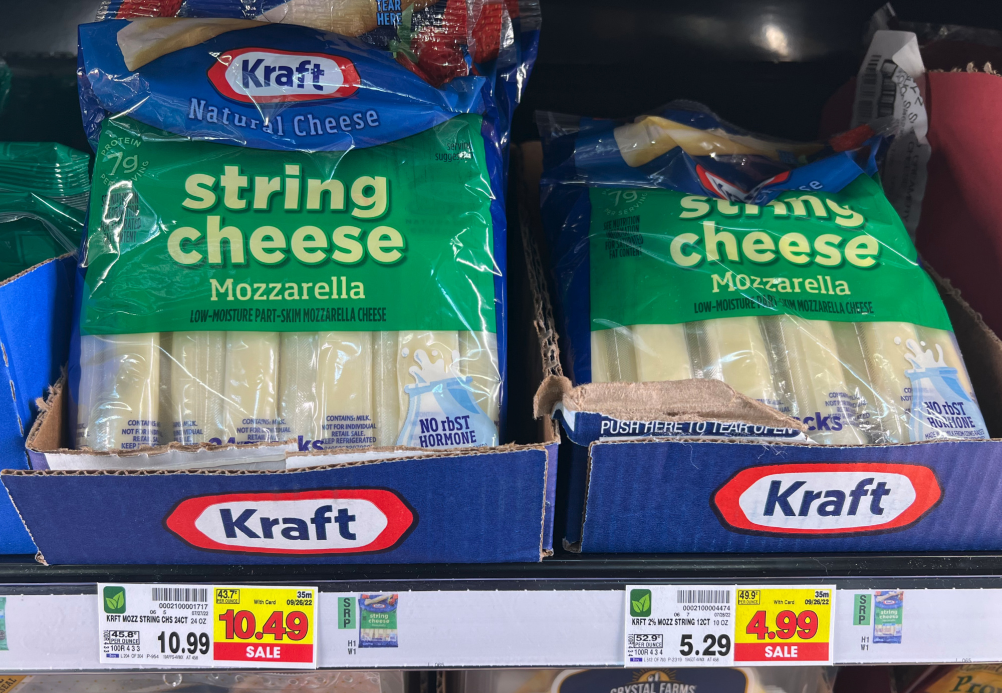 Great Value Mozzarella String Cheese Sticks, 12 oz, 12 Ct (Refrigerated)