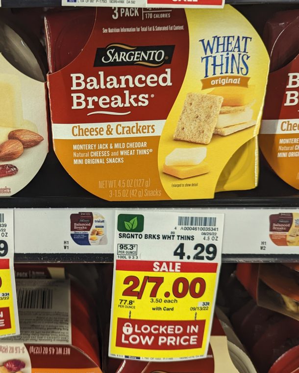 Sargento Balanced Breaks Cheese & Crackers 3Packs Just 2.75 At Kroger