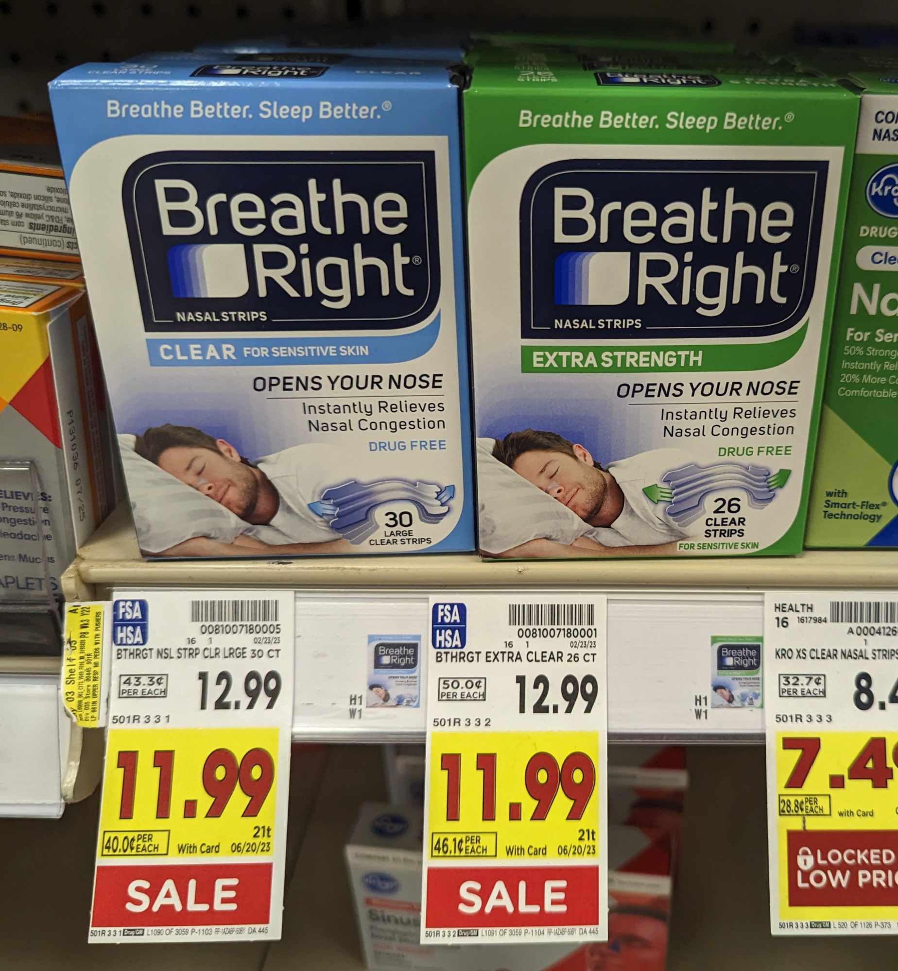 Breathe Right® Large Clear Nasal Strips, 30 ct - Kroger