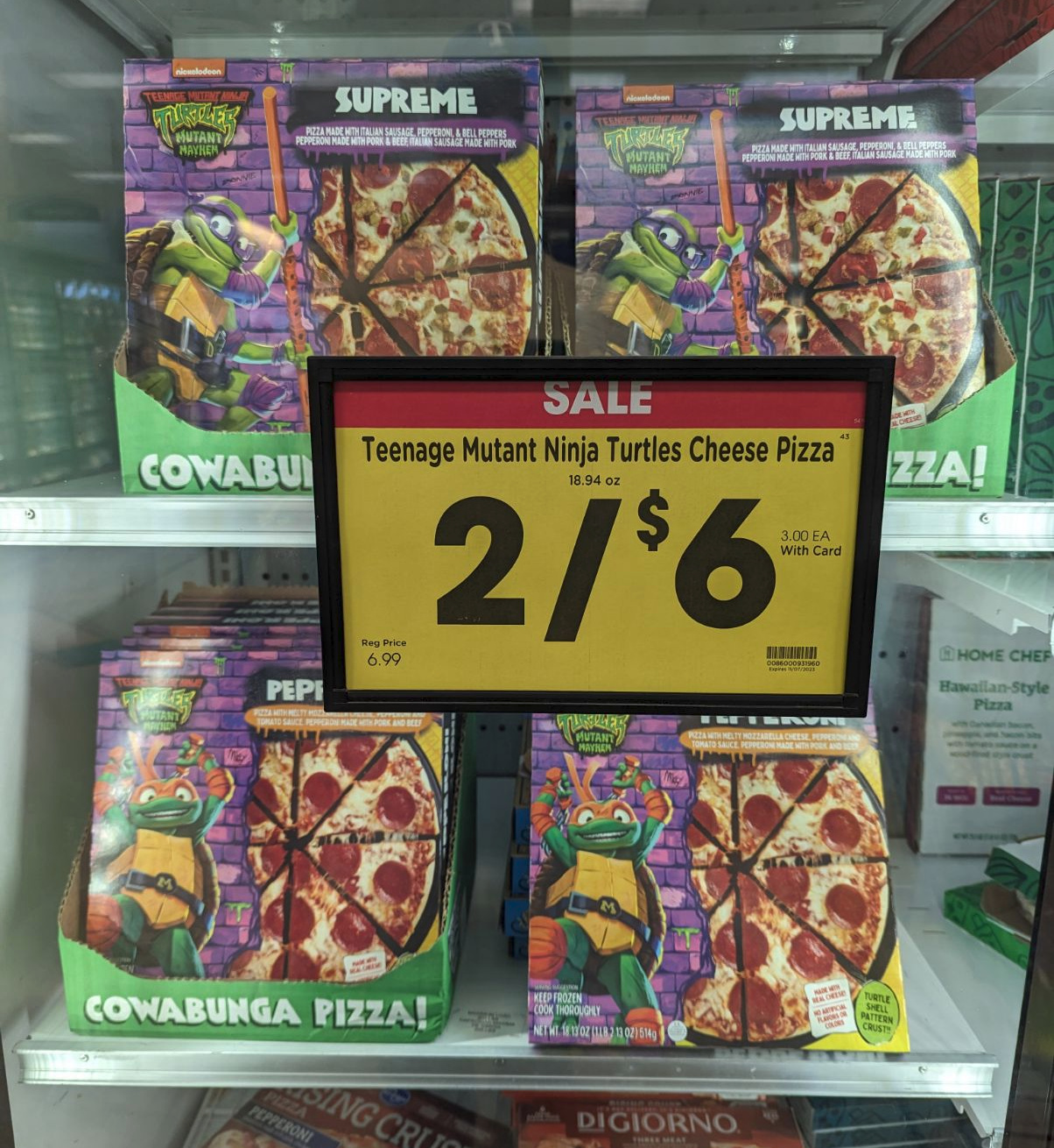Teenage Mutant Ninja Turtles Cheese Pizza, Turtle Shell Pattern Crust,  Marinara Sauce, 18.94oz (Frozen)