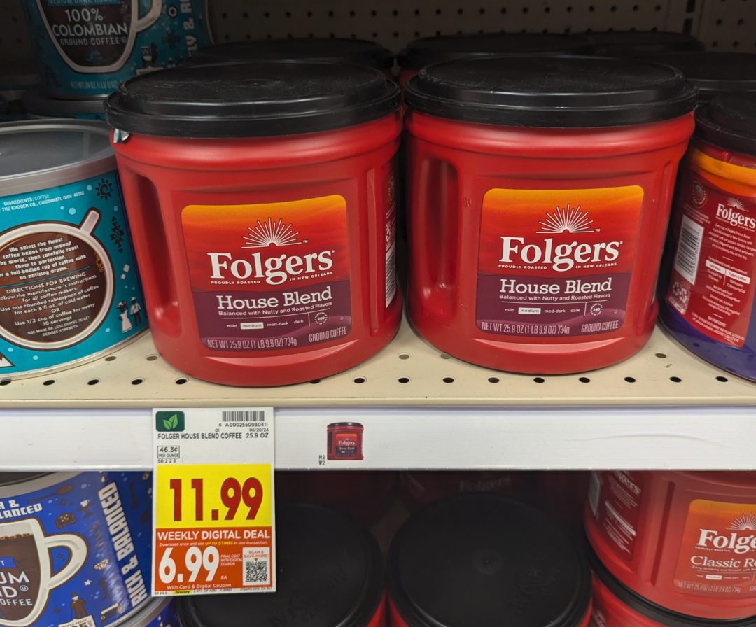 Big Tubs Of Folgers Ground Coffee Just $6.99 At Kroger - iHeartKroger