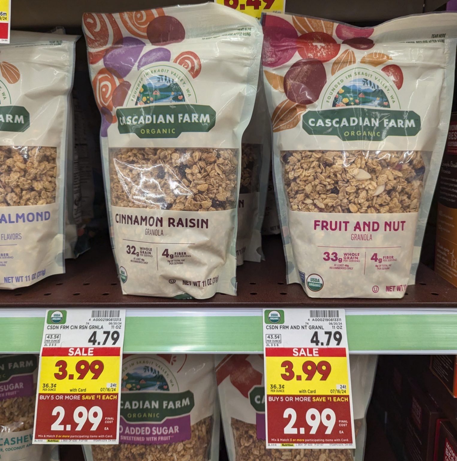 Get The Bags Of Cascadian Farm Organic Granola For As Low As $1.99 At 