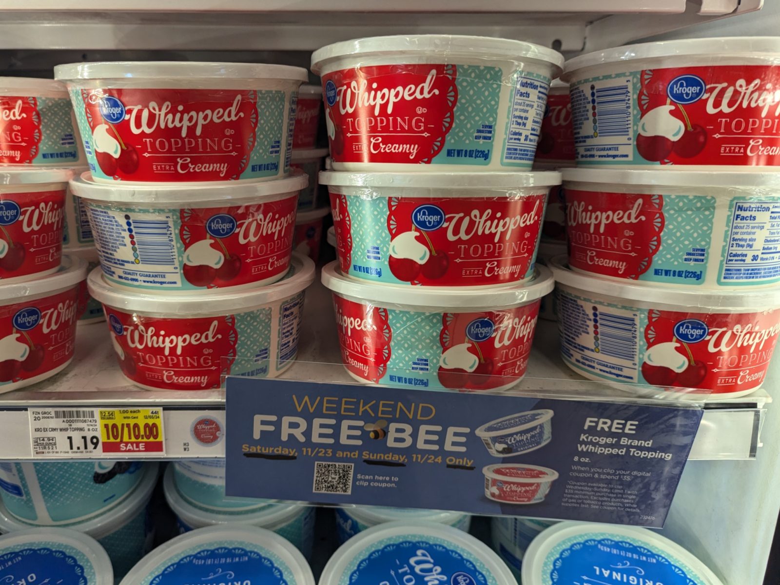 Free Kroger Whipped Topping 11/23 Or 11/24 Only