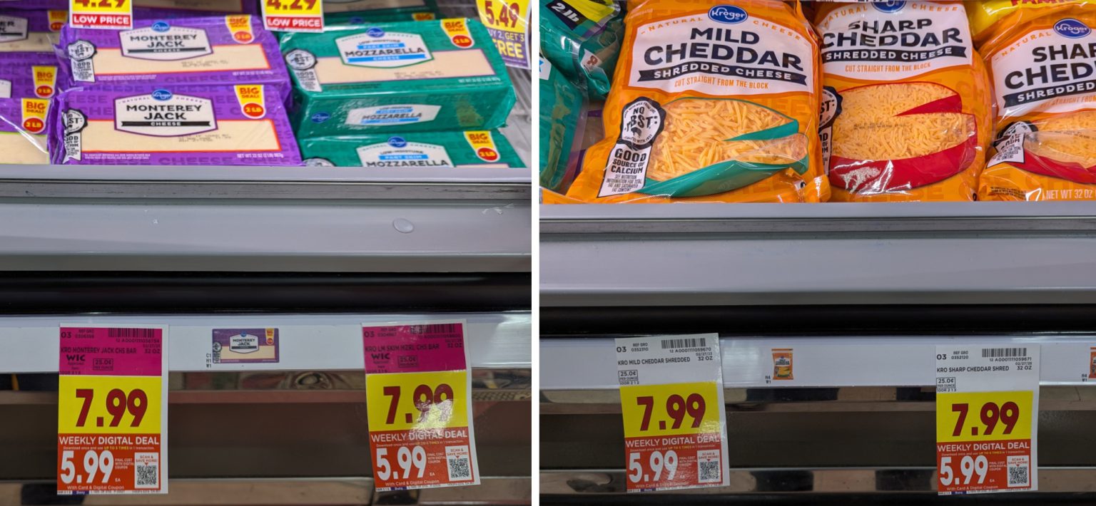 BIG Bags Or Blocks Of Kroger Cheese Just $5.99 - iHeartKroger